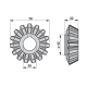 Zobnik obračalnika Z=15 DEUTZ FAHR KH20D,40D,500,700,2.52DN,2.64DN,2.76DN,3.52DN,3.55DN,3.64DN,3.76DN; VICON FANEX 522,532,533,562,641,642,772 (12656)