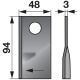 Nož kosilnice DESNI L= 94mm, Š=48mm, D=3mm, LUKNJA=19mm (5921)