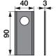 Nož kosilnice L=90mm, Š=40mm, D=3mm, LUKNJA=19mm (06951)