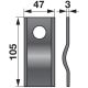 Nož kosilnice L=105mm, Š=47mm, D=3mm, LUKNJA= 21mm (00693)